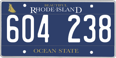 RI license plate 604238