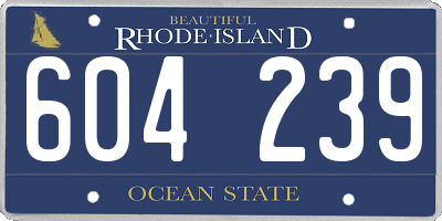 RI license plate 604239