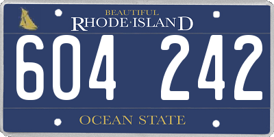 RI license plate 604242