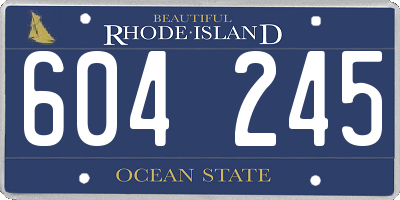 RI license plate 604245