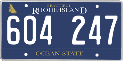 RI license plate 604247