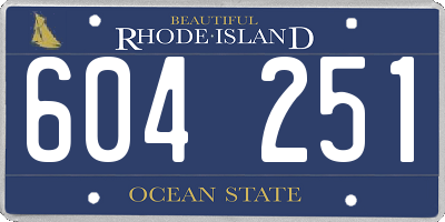 RI license plate 604251