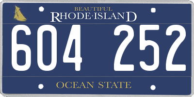 RI license plate 604252
