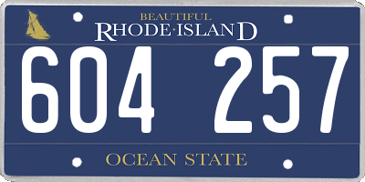 RI license plate 604257