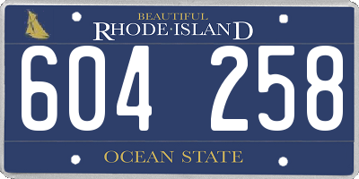 RI license plate 604258