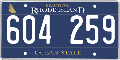 RI license plate 604259
