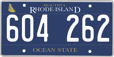 RI license plate 604262