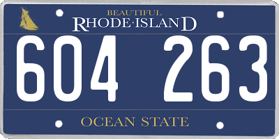 RI license plate 604263