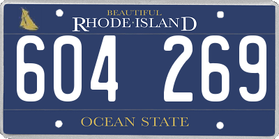 RI license plate 604269