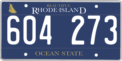 RI license plate 604273