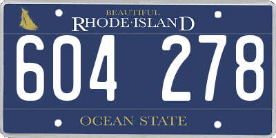RI license plate 604278