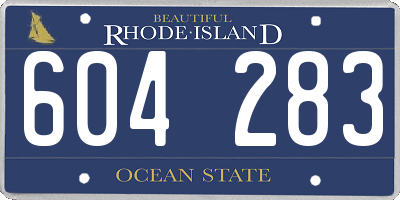 RI license plate 604283