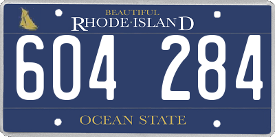 RI license plate 604284