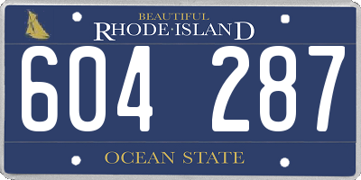 RI license plate 604287