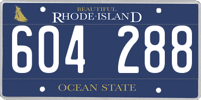RI license plate 604288