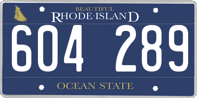 RI license plate 604289