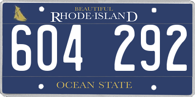 RI license plate 604292