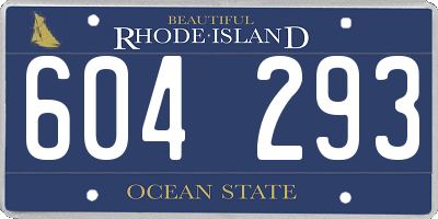 RI license plate 604293