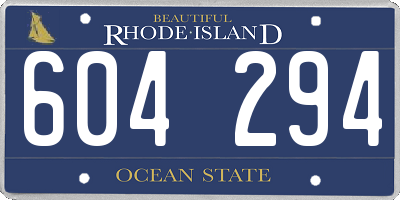 RI license plate 604294