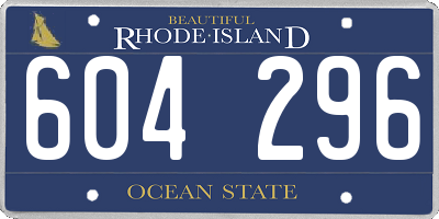 RI license plate 604296