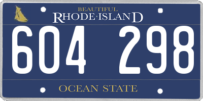 RI license plate 604298