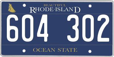 RI license plate 604302