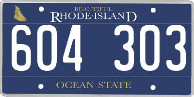 RI license plate 604303
