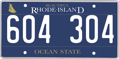 RI license plate 604304