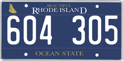 RI license plate 604305