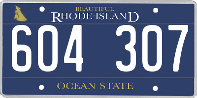 RI license plate 604307