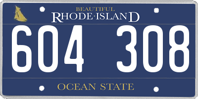 RI license plate 604308