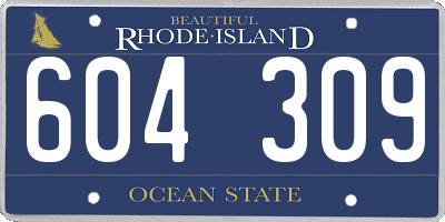 RI license plate 604309