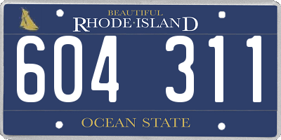 RI license plate 604311