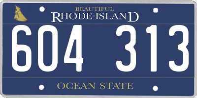 RI license plate 604313