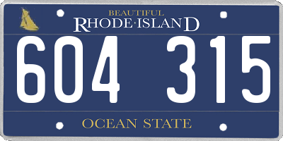 RI license plate 604315