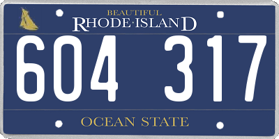 RI license plate 604317