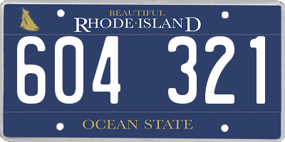 RI license plate 604321