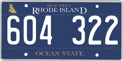 RI license plate 604322