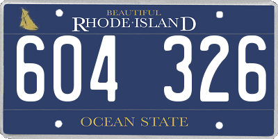 RI license plate 604326