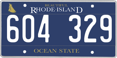 RI license plate 604329