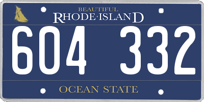 RI license plate 604332