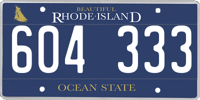 RI license plate 604333
