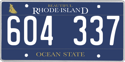 RI license plate 604337