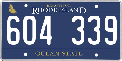 RI license plate 604339