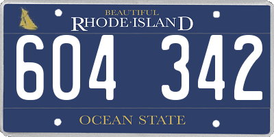 RI license plate 604342