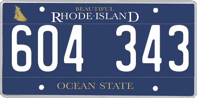 RI license plate 604343