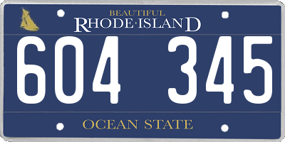 RI license plate 604345