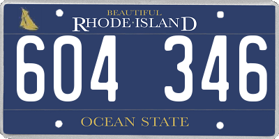 RI license plate 604346