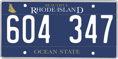 RI license plate 604347