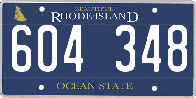 RI license plate 604348